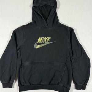 Nike Black and Camo Hooded Sweatshirt Youth Size XL VGUC